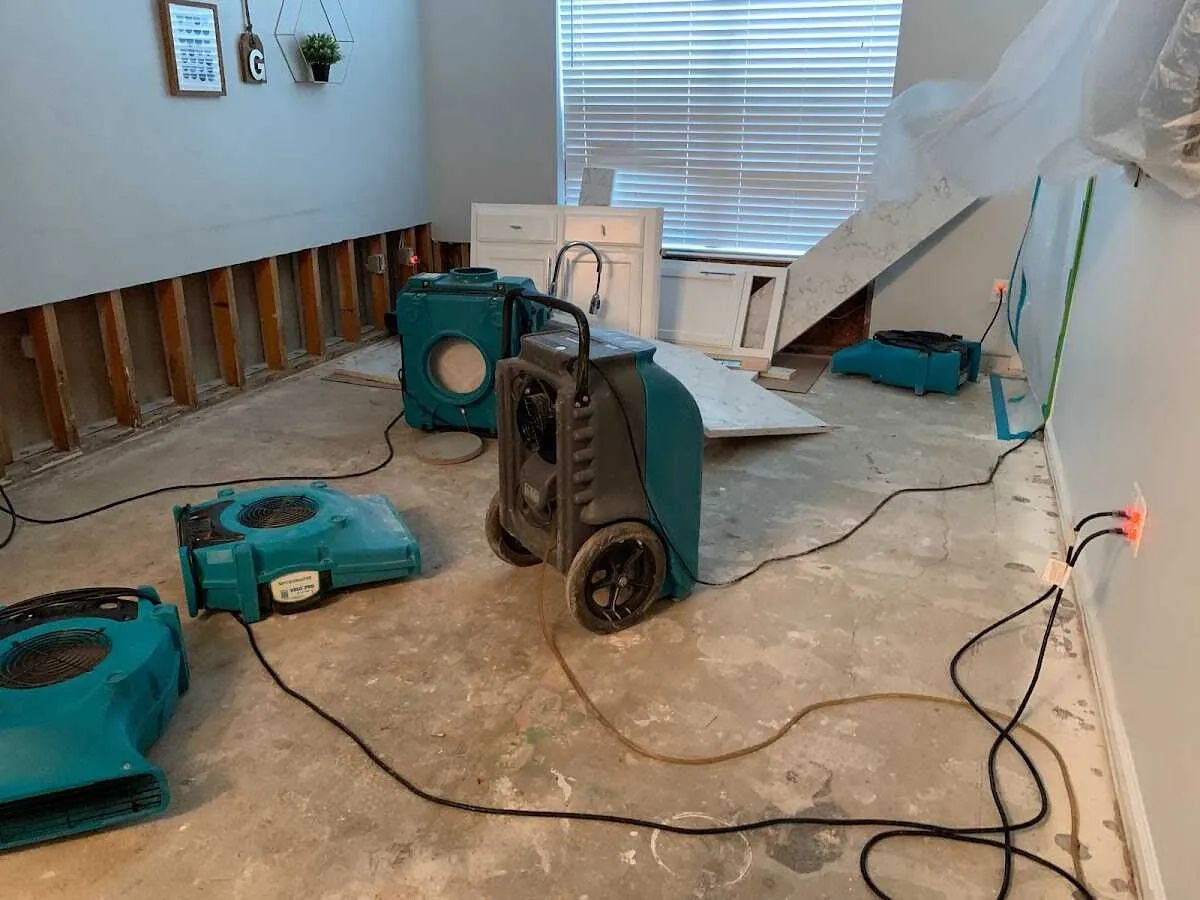 Dehumidifier in flood-cut room for Water Extraction & Removal in Cape St. Claire